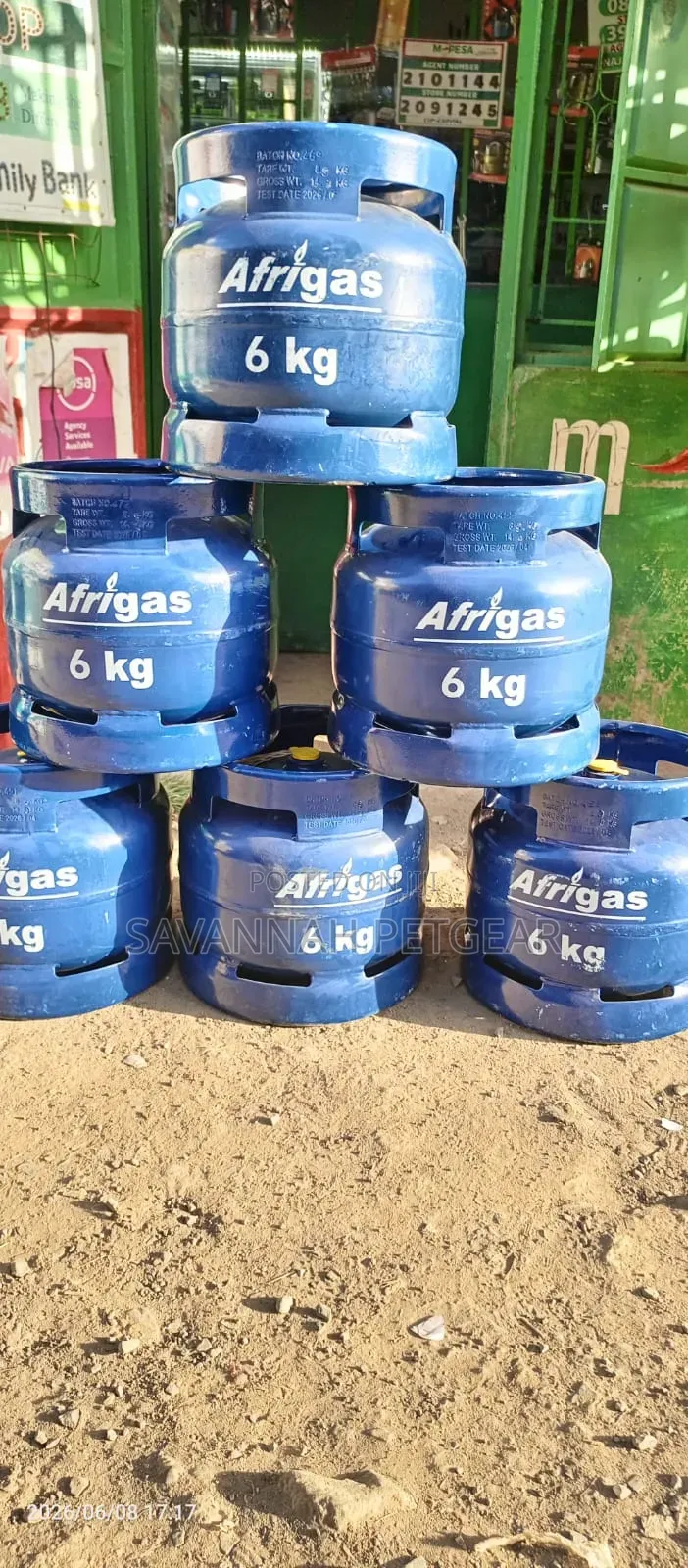 6kg Afrigas Liquefied Petroleum Gas (Lpg) Cylinder + Burner + Grill)