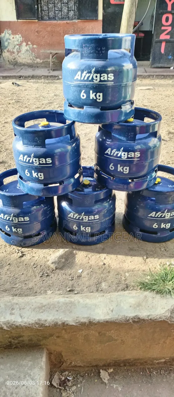 6kg Afrigas Liquefied Petroleum Gas (Lpg) Cylinder + Burner + Grill)