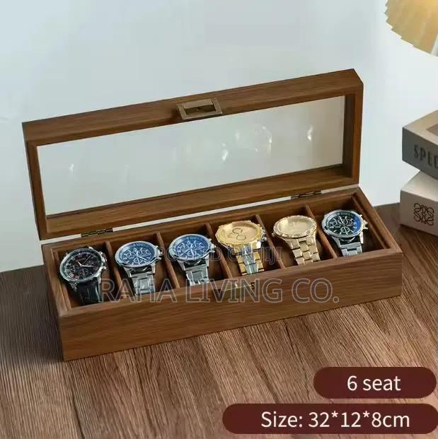 6 Slot Pu Leather Watch Organizer Box | Brown