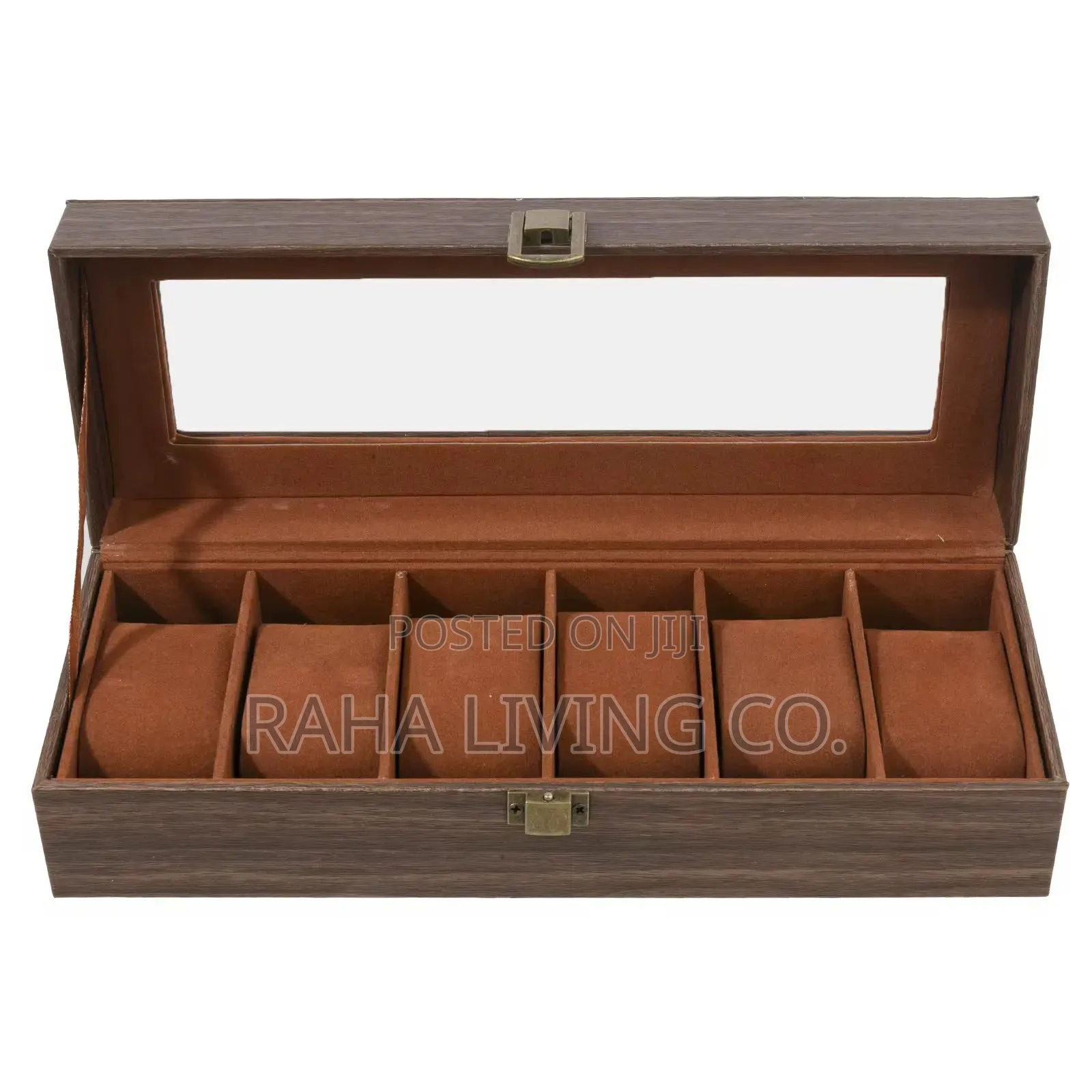 6 Slot Pu Leather Watch Organizer Box | Brown