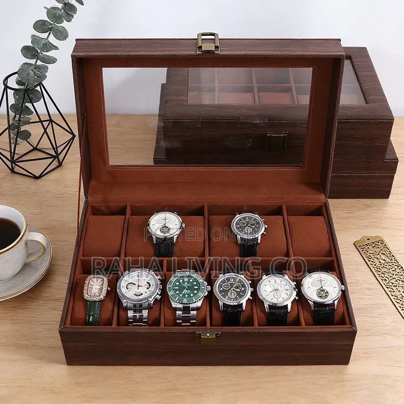 12 Slot Pu Leather Watch Organizer Box | Brown
