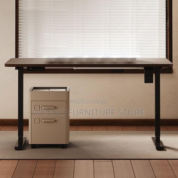 Office Desk; 1800mm Black Style Adjustable Height With Control Panel - thumbnail 3