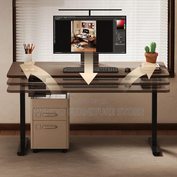 Office Desk; 1800mm Black Style Adjustable Height With Control Panel - thumbnail 5
