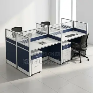 Office Workstation : 4-Way Modular Modern Office Workstation