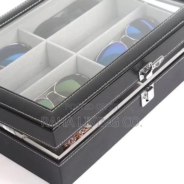 8 Slot Pu Leather Sunglasses Organizer Box | Black - thumbnail 3