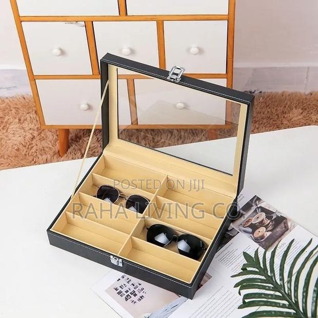 8 Slot Pu Leather Sunglasses Organizer Box | Black - thumbnail 4