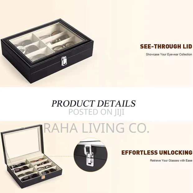 8 Slot Pu Leather Sunglasses Organizer Box | Black - thumbnail 8