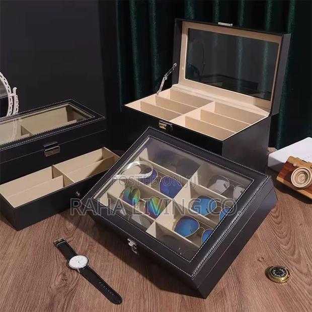 8 Slot Pu Leather Sunglasses Organizer Box | Black - thumbnail 9