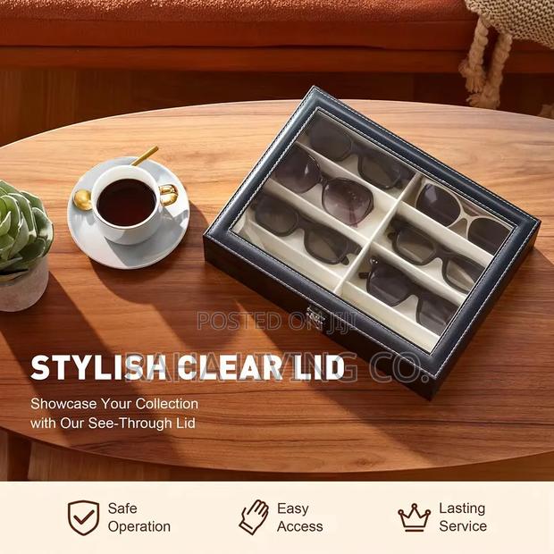 8 Slot Pu Leather Sunglasses Organizer Box | Black - thumbnail 10