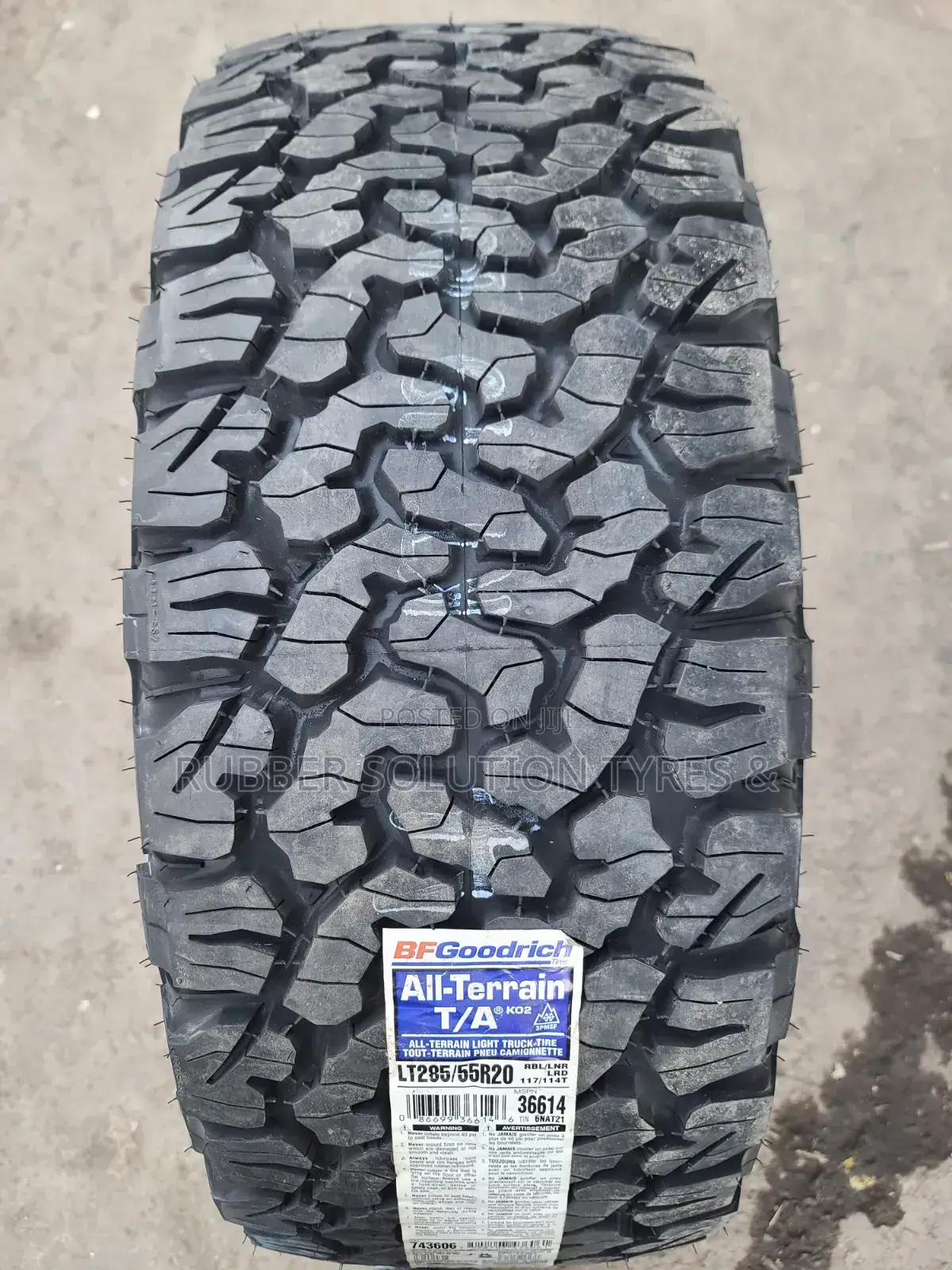 285 /55 R20 Bf Goodrich Tyres a/Tk02 All-Terrain (Made in U.S.A)