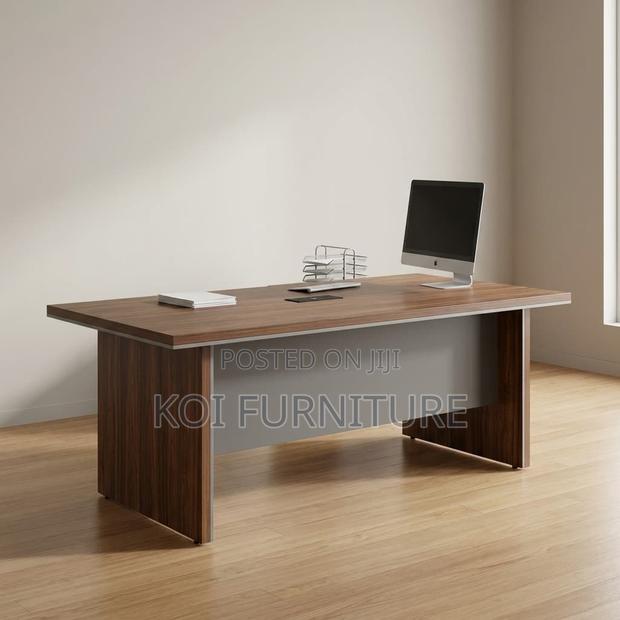 Office Table : 2.4m Pari Walnut Executive Boardroom Table - thumbnail 3