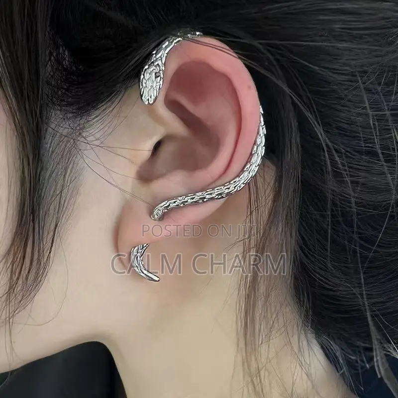 Elegant Snake Shaped Ear Cuff Earrings (Pair) Piercing Required