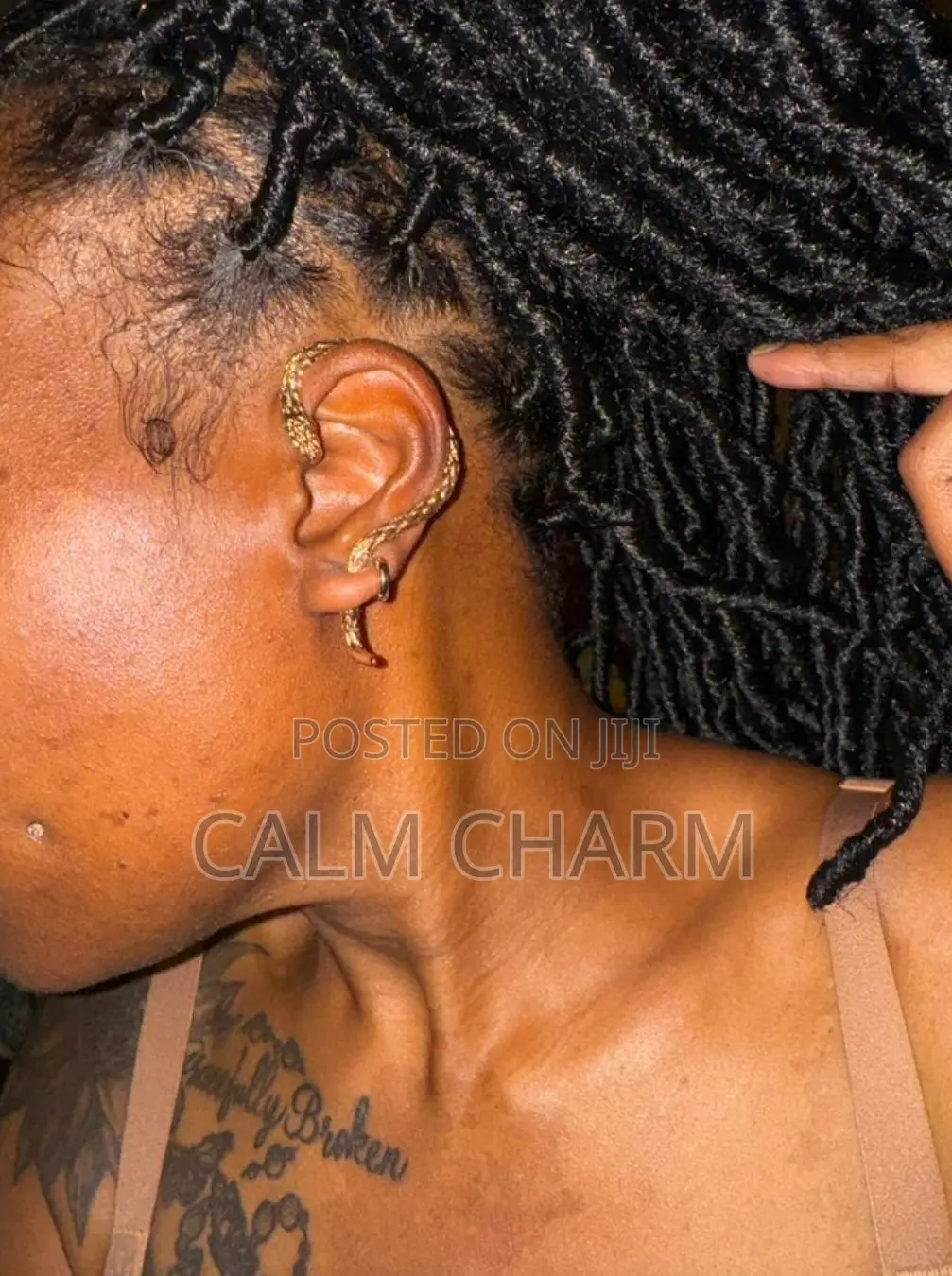 Elegant Snake Shaped Ear Cuff Earrings (Pair) Piercing Required