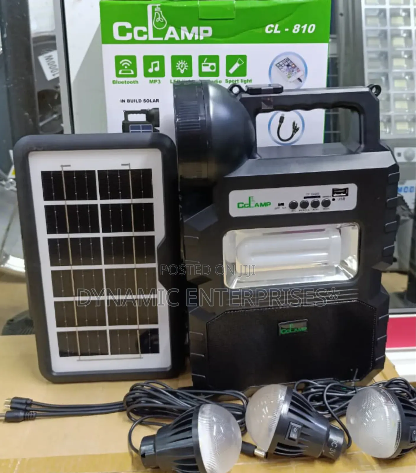 *Cclamp Cl-810 Solar Lighting System Kit With 3 Led Lights