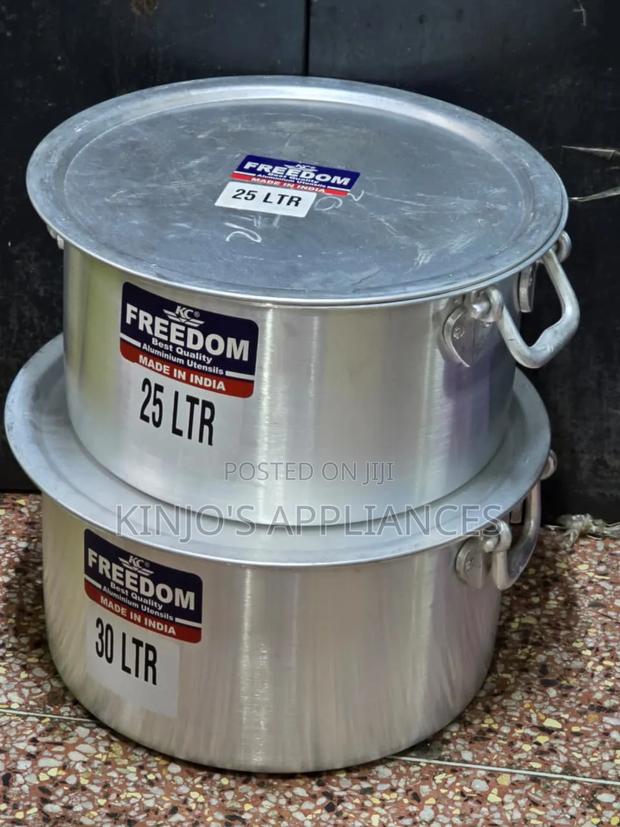 Freedom Heavy Duty Aluminum Sufuria With Handle And Lid 25lts