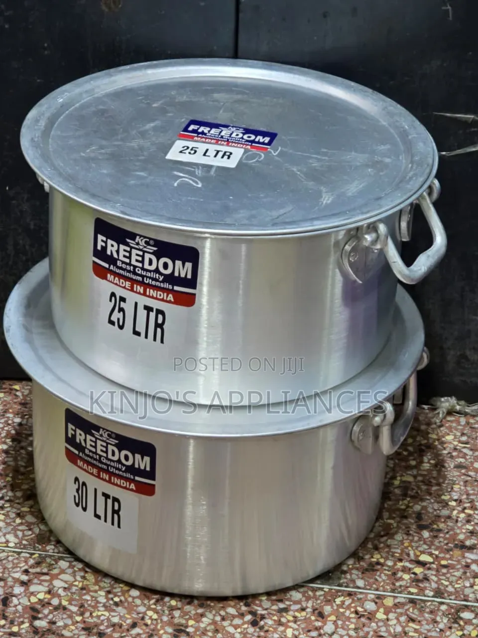 Freedom Heavy Duty Aluminum Sufuria With Handle And Lid 25lts
