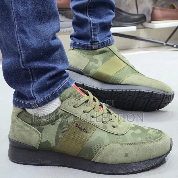 Jungle Green Mens Prada Casual Sneakers