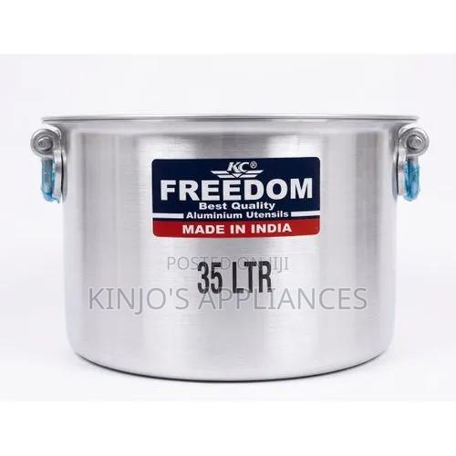 Freedom Heavy Duty Aluminum Sufuria With Handle And Lid 35lts