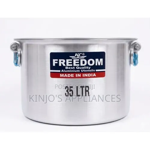 Freedom Heavy Duty Aluminum Sufuria With Handle And Lid 35lts