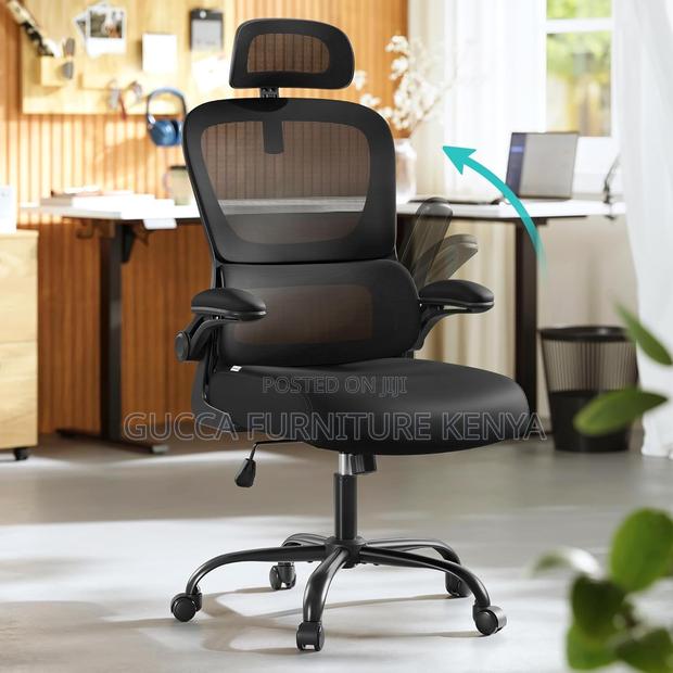 Office High Back Chair With Flip Arms - thumbnail 4