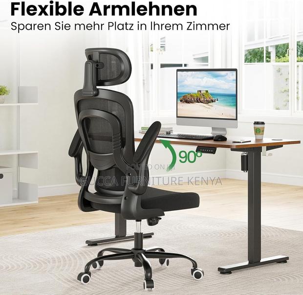 Office High Back Chair With Flip Arms - thumbnail 5