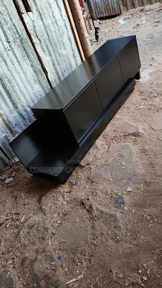 Black Tv Stand Showcase 6ft Long - thumbnail 2