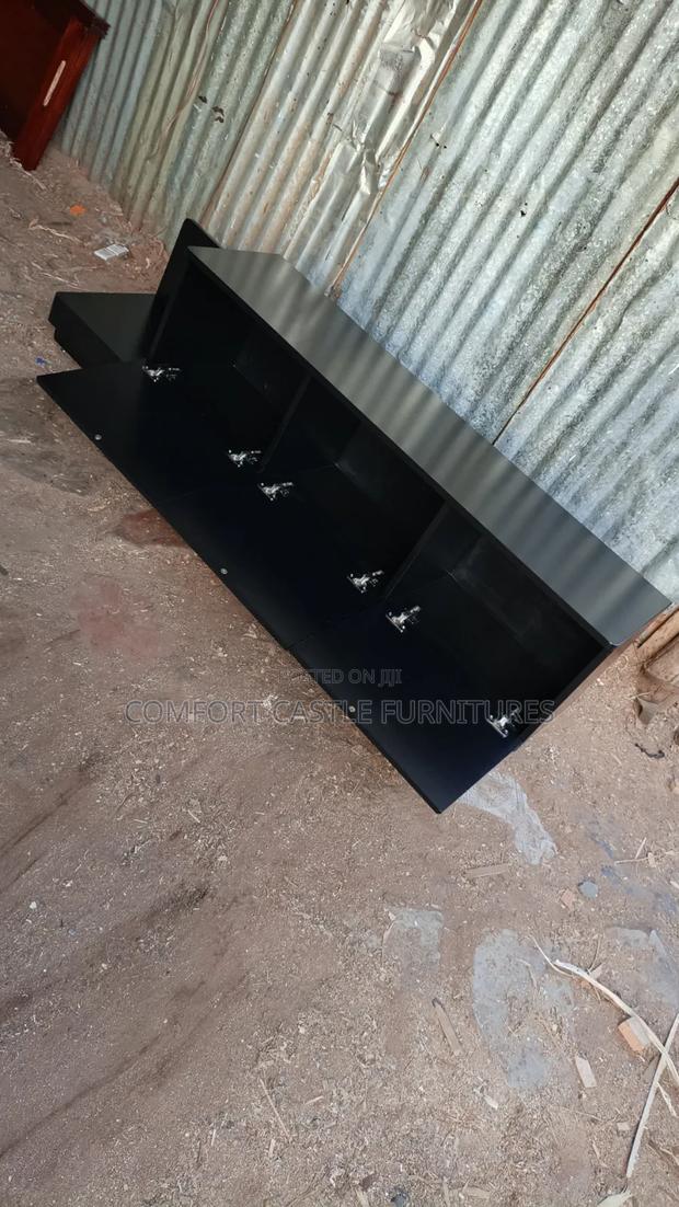 Black Tv Stand Showcase 6ft Long - thumbnail 6