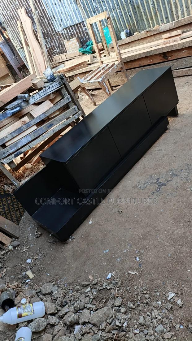 Black Tv Stand Showcase 6ft Long - thumbnail 7