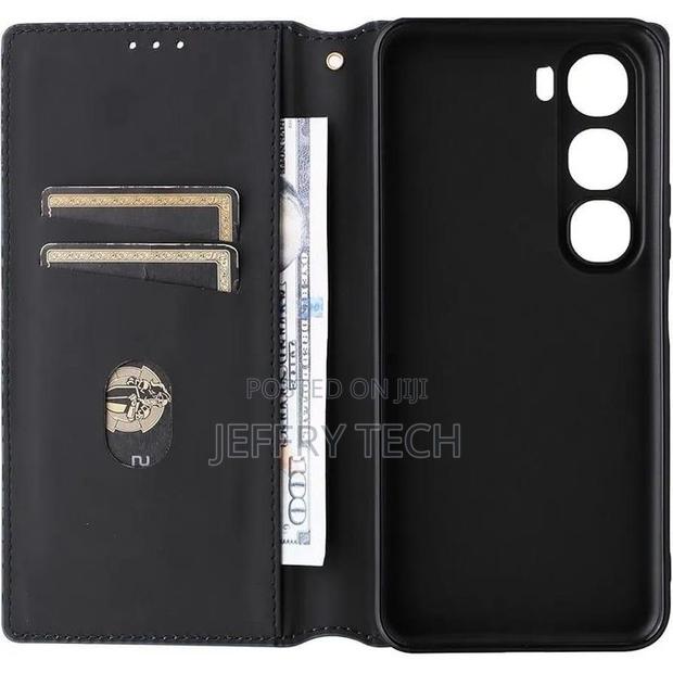 Flip Leather Wallet Cover With 6 Card Slots Kickstand Magnetic for Viv