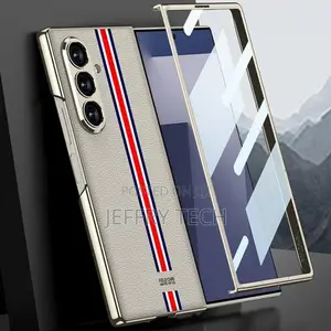 Carbon Fiber Samsung Galaxy Z Fold 7 Pu Leather Case With Built-in SCR