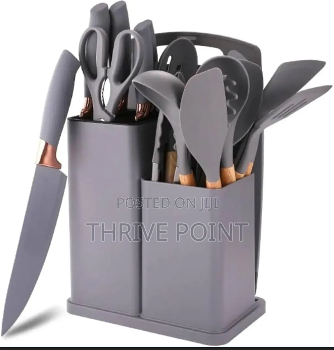 19pcs Silicone Cooking Kitchen Spoon Set With Knives and Chop Board
