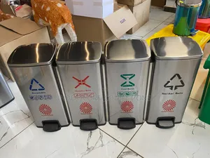 Stainless Steel Classified Dustbin With Four Sections