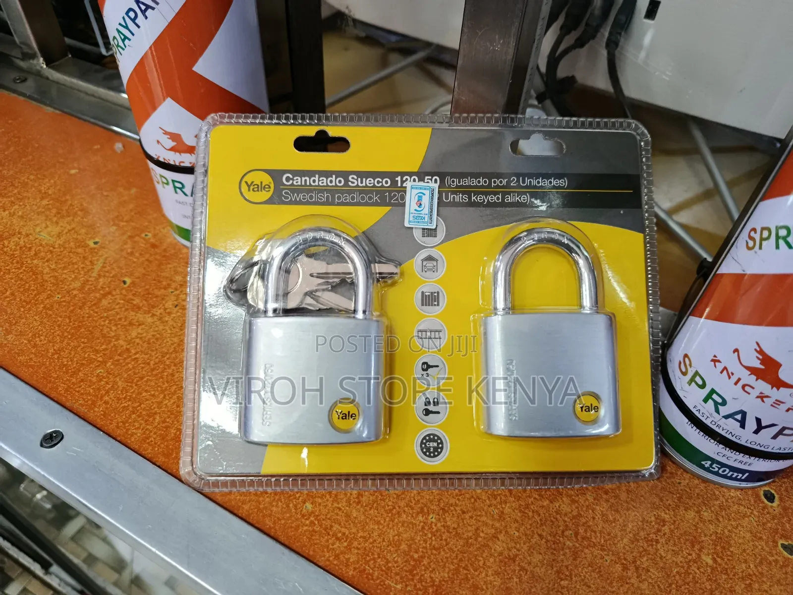 Yale 50mm Padlock Twin Padlock Same Key