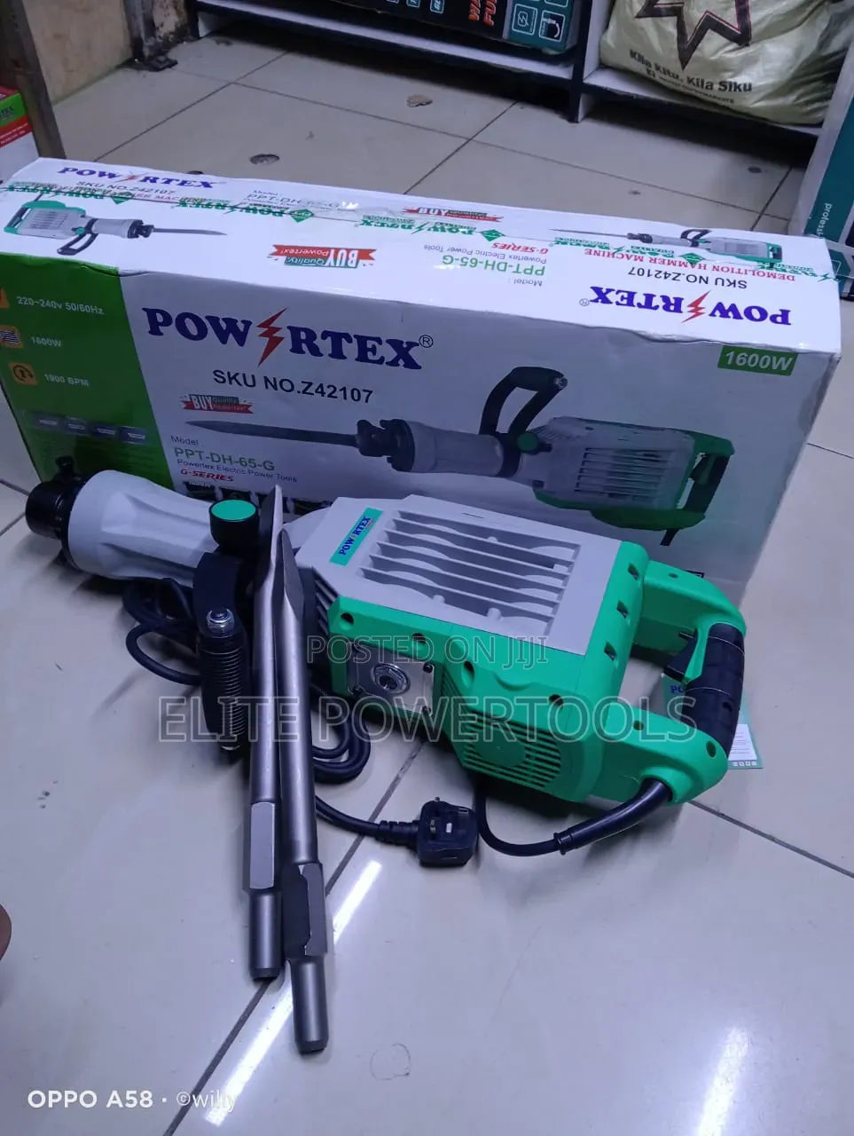 Powrtex 1600w Electric Demolition Hammer / Concrete Breaker – Hammer