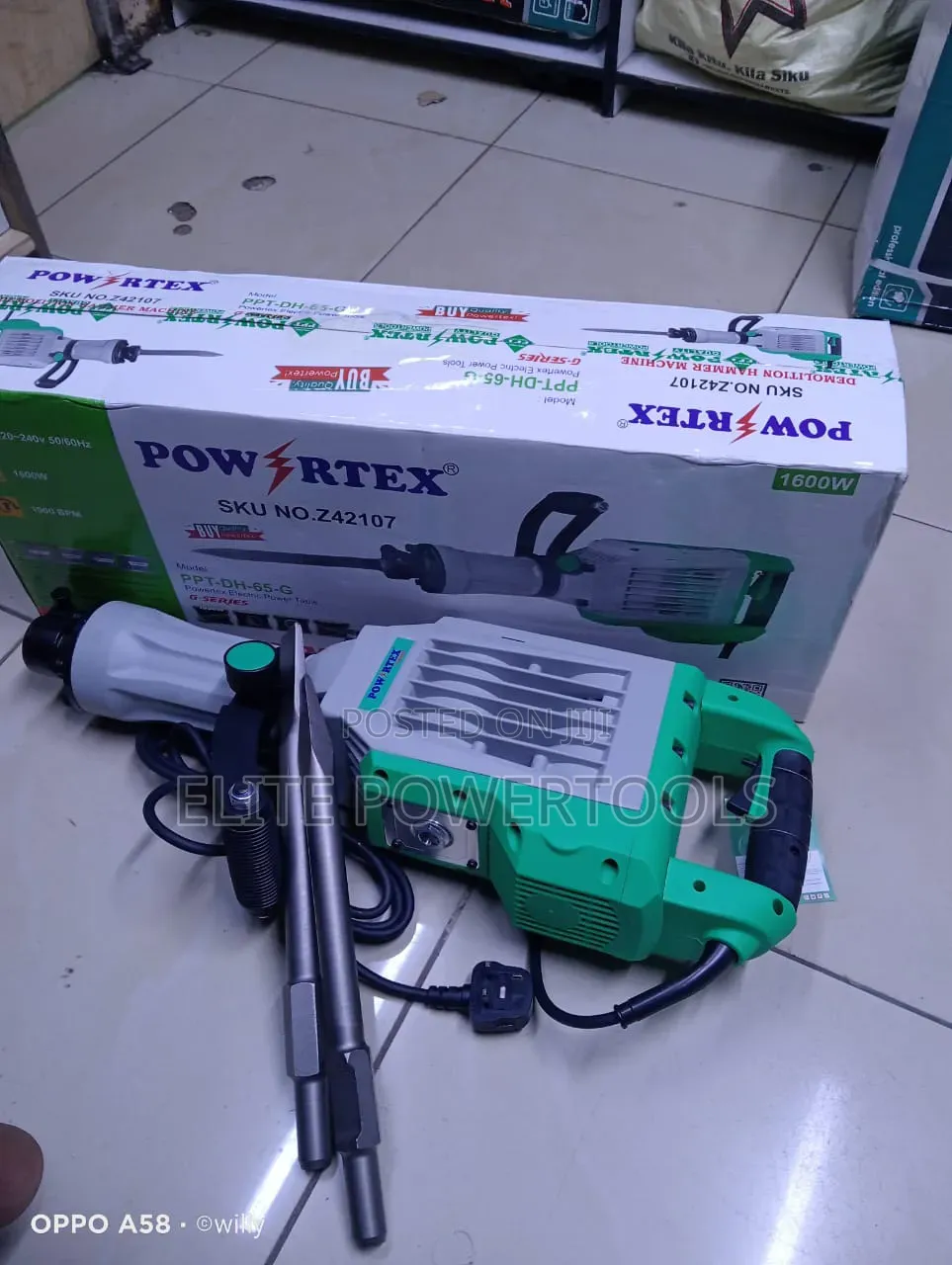 Powrtex 1600w Electric Demolition Hammer / Concrete Breaker – Hammer