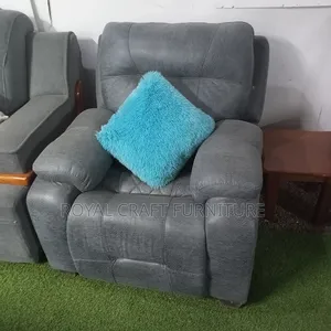 Luxury Semi-Recliner Sofa Set - Premium Grey Fabric
