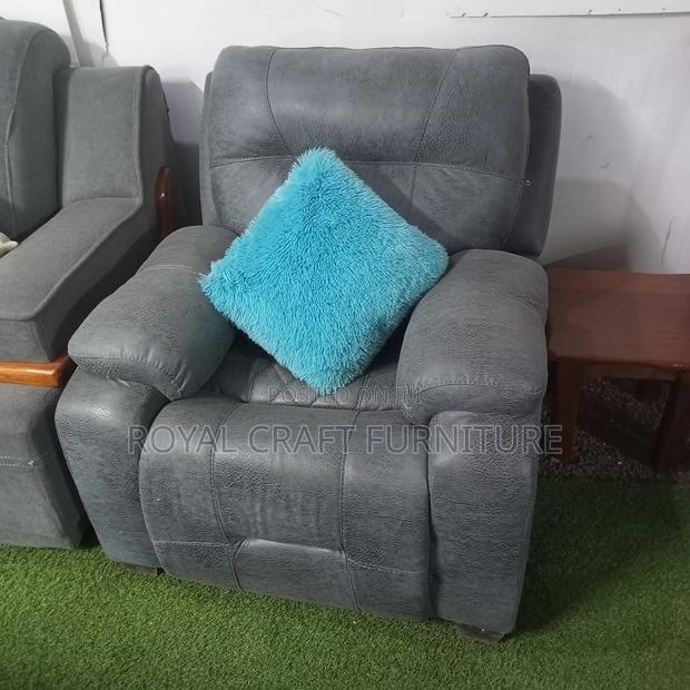 Luxury Semi-Recliner Sofa Set - Premium Grey Fabric - thumbnail 2