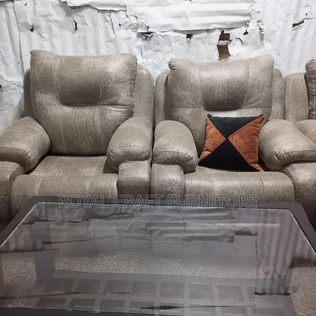 Luxury Semi-Recliner Sofa Set - Premium Grey Fabric - thumbnail 4