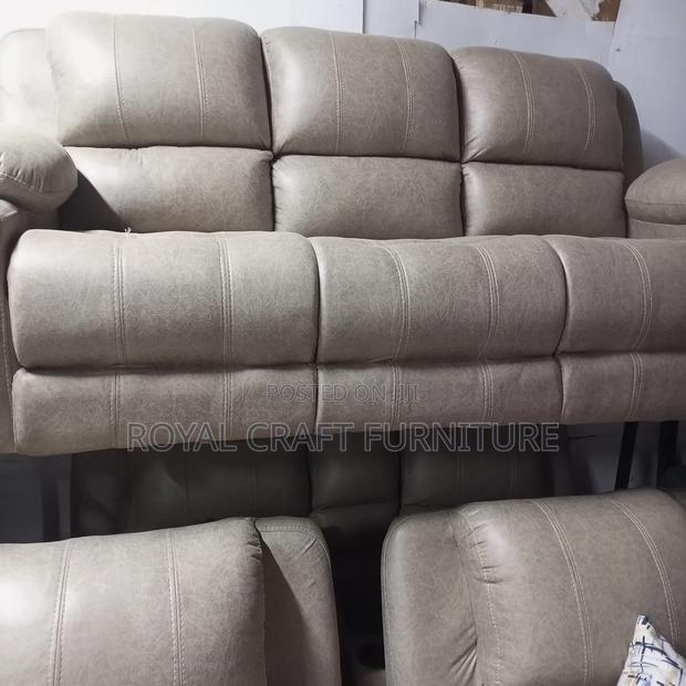 Luxury Semi-Recliner Sofa Set - Premium Grey Fabric - thumbnail 6