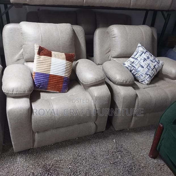 Luxury Semi-Recliner Sofa Set - Premium Grey Fabric - thumbnail 7