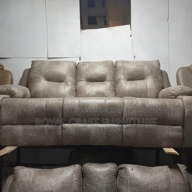 Luxury Semi-Recliner Sofa Set - Premium Grey Fabric - thumbnail 8