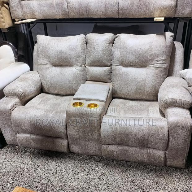 Luxury Semi-Recliner Sofa Set - Premium Grey Fabric - thumbnail 9