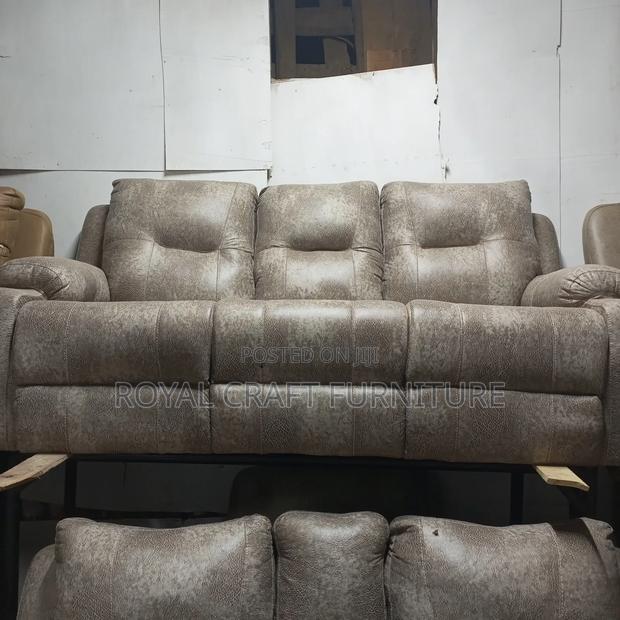 Luxury Semi-Recliner Sofa Set - Premium Grey Fabric - thumbnail 11