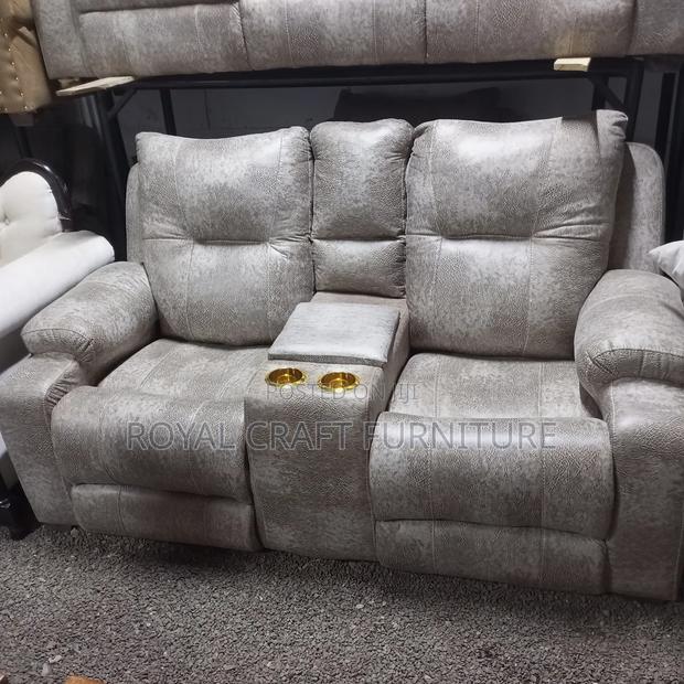 Luxury Semi-Recliner Sofa Set - Premium Grey Fabric - thumbnail 12