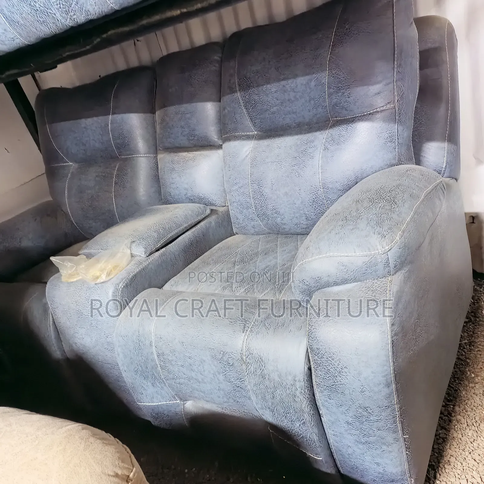 Luxury Semi-Recliner Sofa Set - Premium Grey Fabric