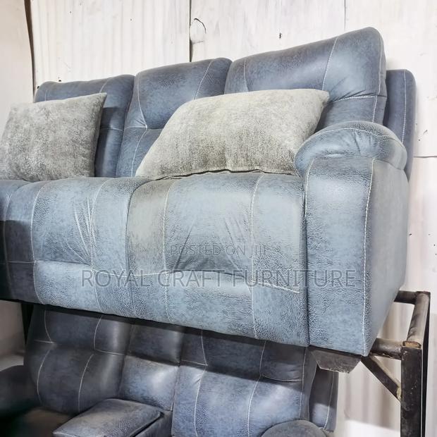 Luxury Semi-Recliner Sofa Set - Premium Grey Fabric - thumbnail 14