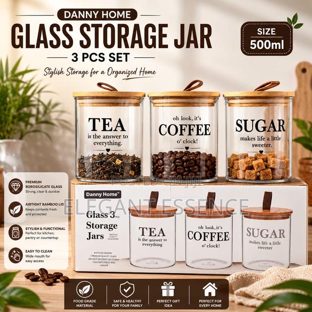 Set of 3 Glass Storage -500ml Each