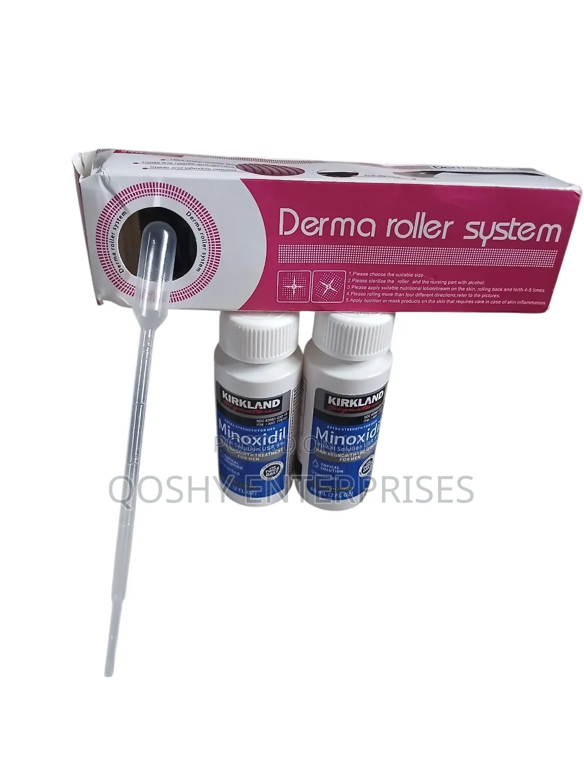 Minoxidil Kirkland Topical Solution 60ml 2 PCS + Derma Roller 0.5mm