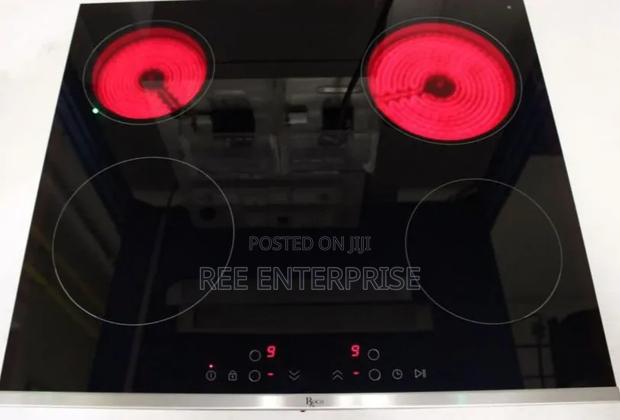 4 Infrared Burner Black Glass Finish Sleek Modern Design