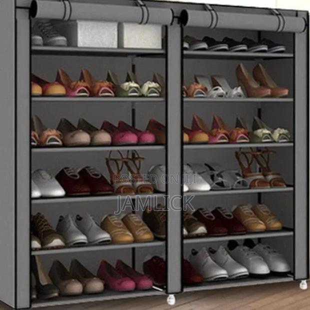 Double Column Shoe Rack With Canvas Cover – Pt - thumbnail 4